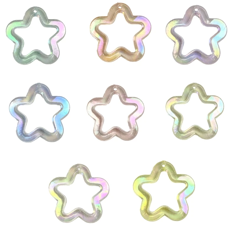 

5Pcs Crystal Acrylic Star Bead Mixed Colorful Star-Spacer Bead for DIY Bracelet 264E