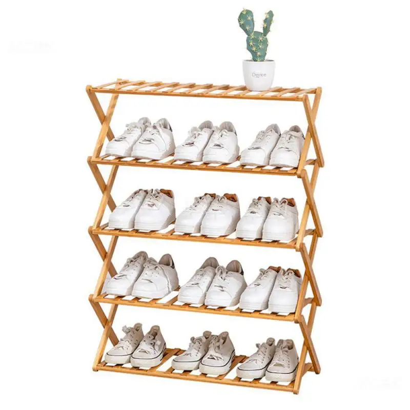 

Bamboo Shoe Cabinet Simple Household Foldable Houseware Installation Free Multi-layer Shoe Rack Shoe Management Storage Rack