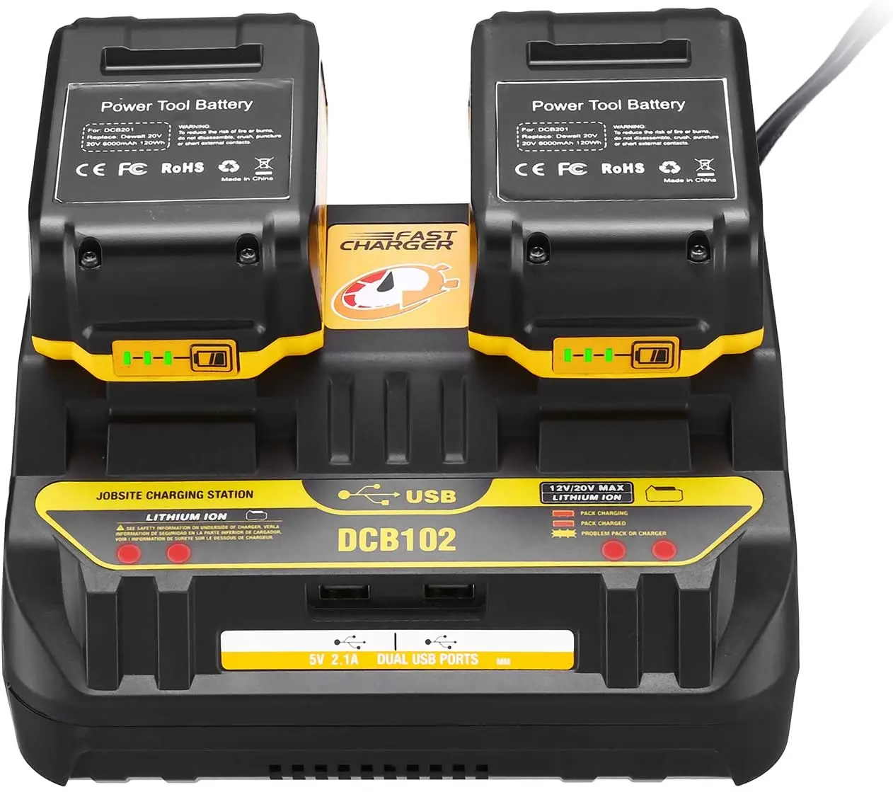 

USB port 5V For Dewalt 12V 14.4V 18V Dcb101 Dcb200 Dcb140 Dcb105 EU US Tool Power charger Dcb102 Double Li-Ion Battery Charger