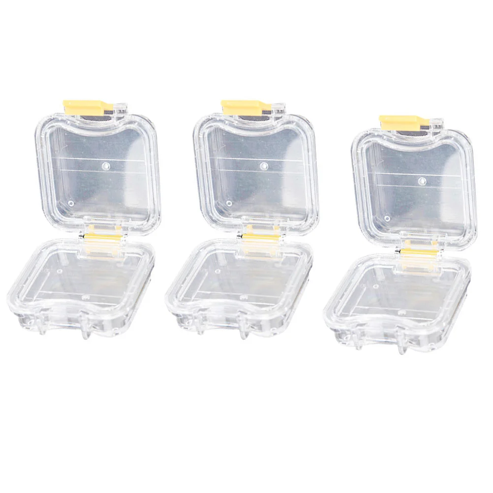 

3Pcs Transparent Membrane Tooth Boxes Plastic Tooth Boxes Clear Denture Boxes