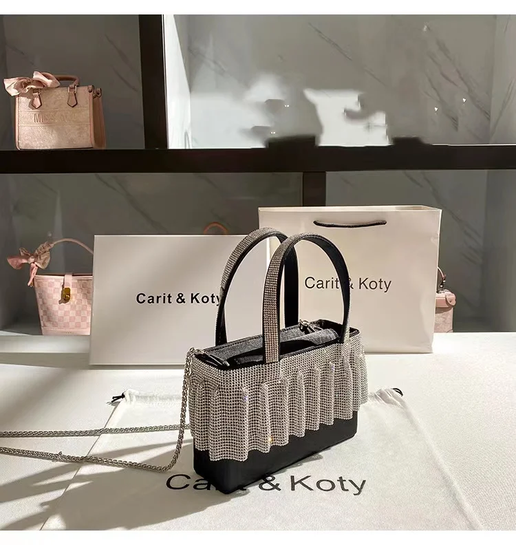 Luxury Designer Women's Handbag Glitter Shiny Rhinestone Diamond Evening Bag Wedding Party Clutch Purse Shoulder Messenger Bag