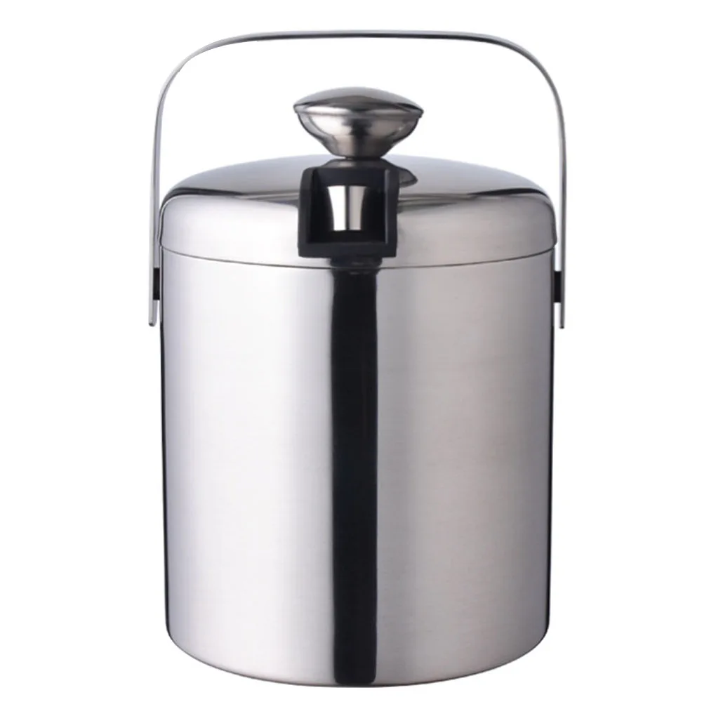 

Insulated Double Wall Ice Bucket with Tong and Ice Strainer Stainless Steel Party Champagne Beverage Bucket