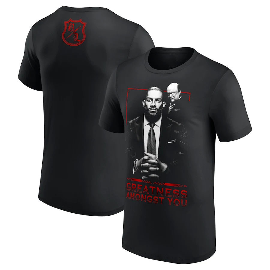 Men's Black Roman Reigns Greatness Amongst You T-Shirt WWE vs. Brock Lesnar Summer Short Sleeve Children Clothes Tops