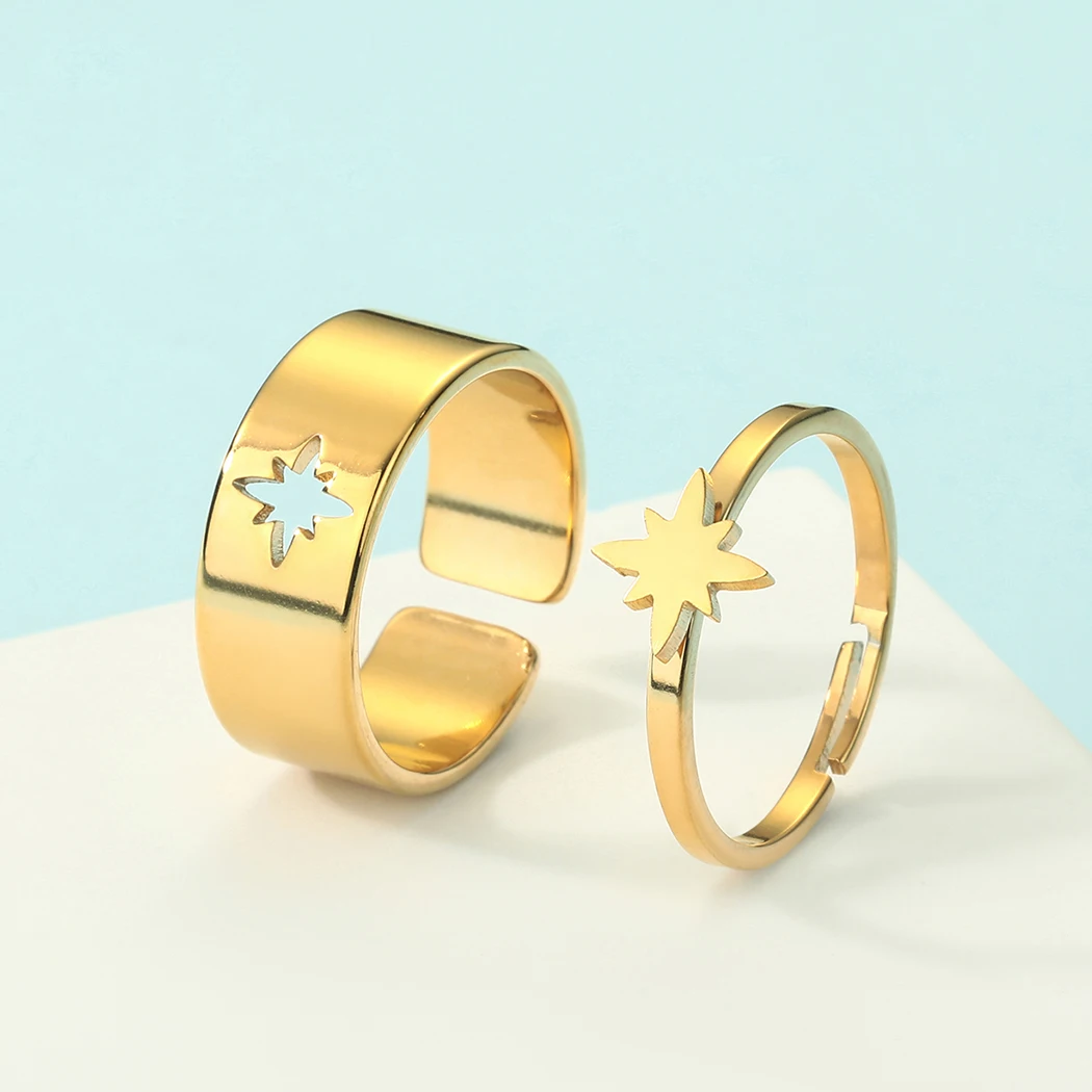 Комплект колец Todorova из нержавеющей стали для мужчин и женщин изысканное