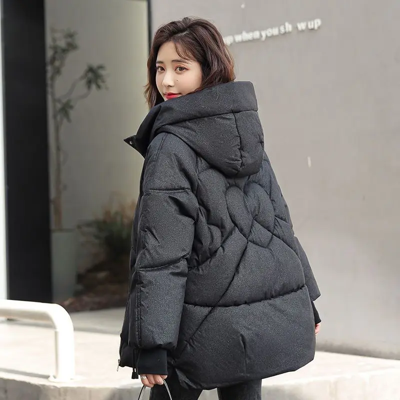 Winter Women's Cold Coat Jackets Parkas Super Hot Coats Hooded Cotton Padded Jacket Shiny Winter Clothing Korean Fashion New