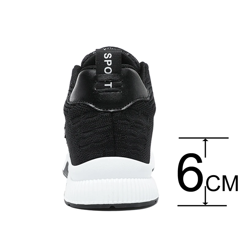 Кроссовки мужские сетчатые на скрытом каблуке 6 см Повседневные Дышащие