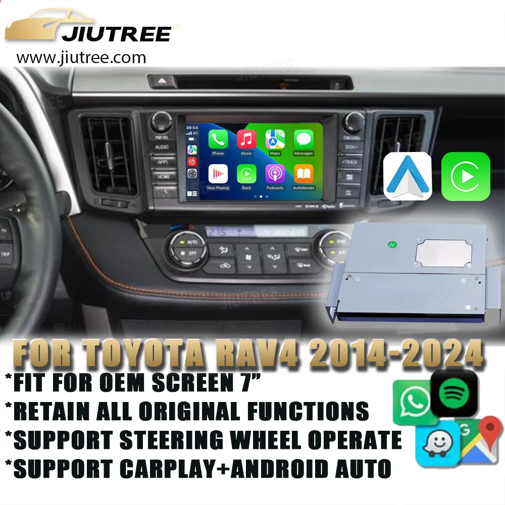 Система Linux OEM автомобиля с декодером для Toyota RAV4 2014-2024 Android Auto Муtimedia Wireless CarPlay
