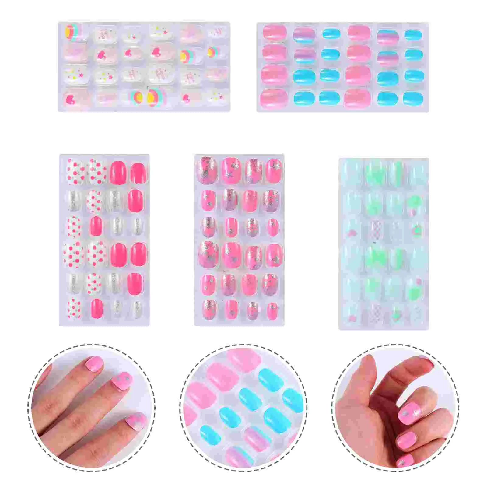 

Children's Nail Full Cover Nails Kids Manicure Fake Accessories False Press