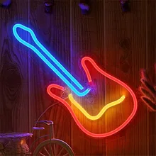 3D Neon Guitar Light LED Light Sign Decor Light Art Neon Sign for Home Decoration Bar Rock Bar Pub Hotel Beach Recreational