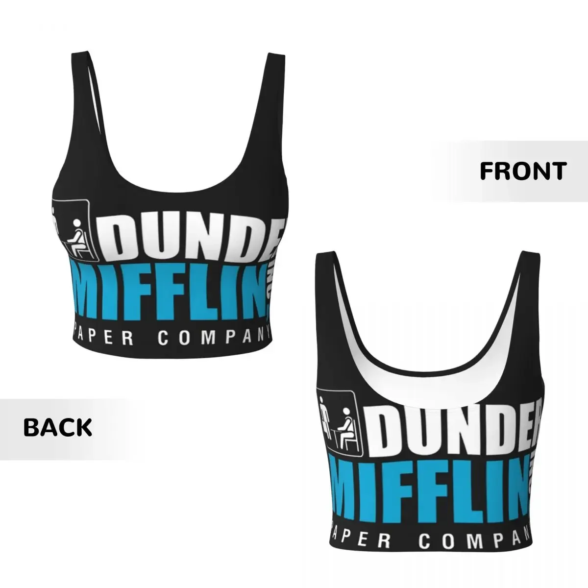 Фото Спортивный топ-бра Custom Dunder Mifflin Paper Company Essential для женщин: для тренировок в зале, высокоинтенсивных занятий и йоги №2