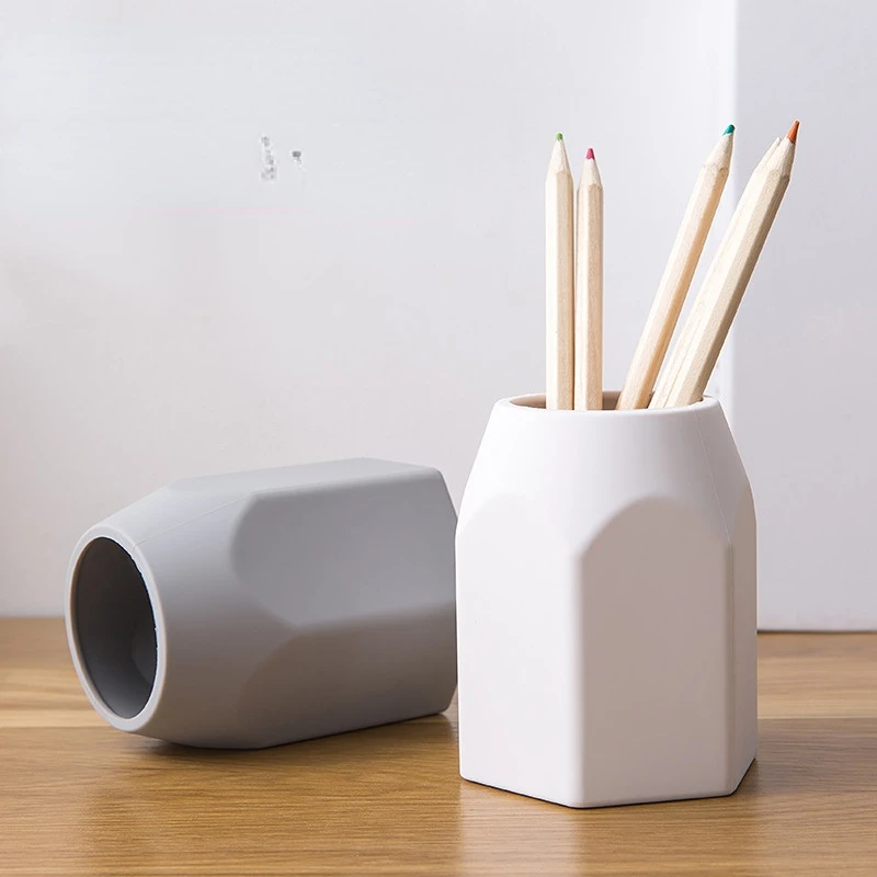 

Creative Hexagonal Design Pen Holder Large Capacity Pen Pencil Pot Brush Storage Container Box Plastic Stationery Desk Organizer