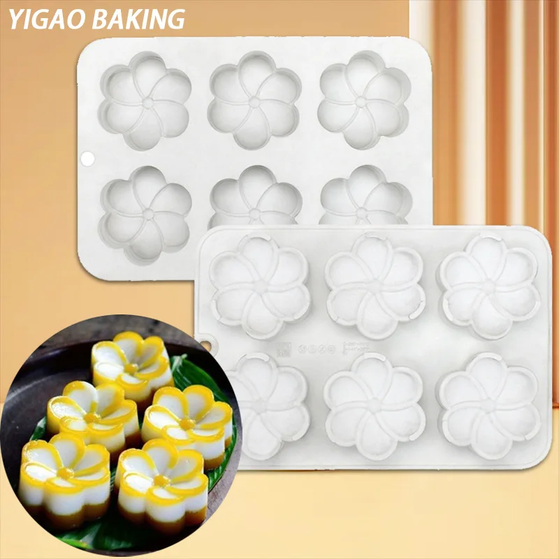 

Spot Wholesale Cake Mold, Valentine's Day 6 even floret silica gel mold DIY chocolate baking tools