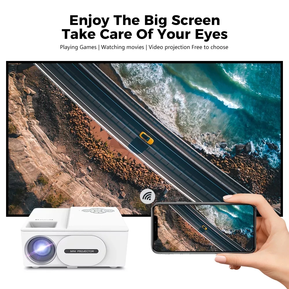 Мини-проектор XIDU Full HD с поддержкой Wi-Fi 1080P для смартфона iPhone 5000 Lux проектор