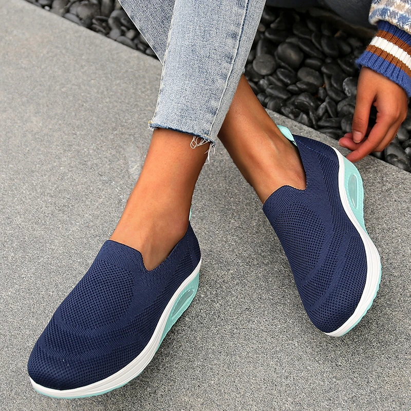 Women Sneakers Slip-On Spring Summer Cushioning Sports Shoes for Female Wine Red Comfortable Women's Loafers Flats Women Shoes