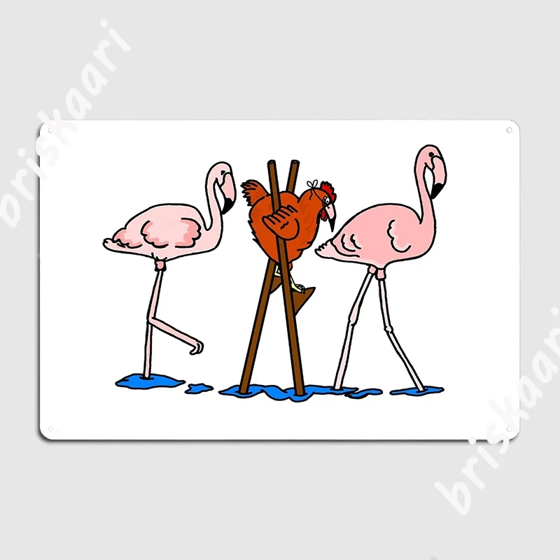 

Металлический плакат с курицей, фламинго, персонализированный Настенный декор для вечеринки, кинотеатр, кухня, жестяной плакат