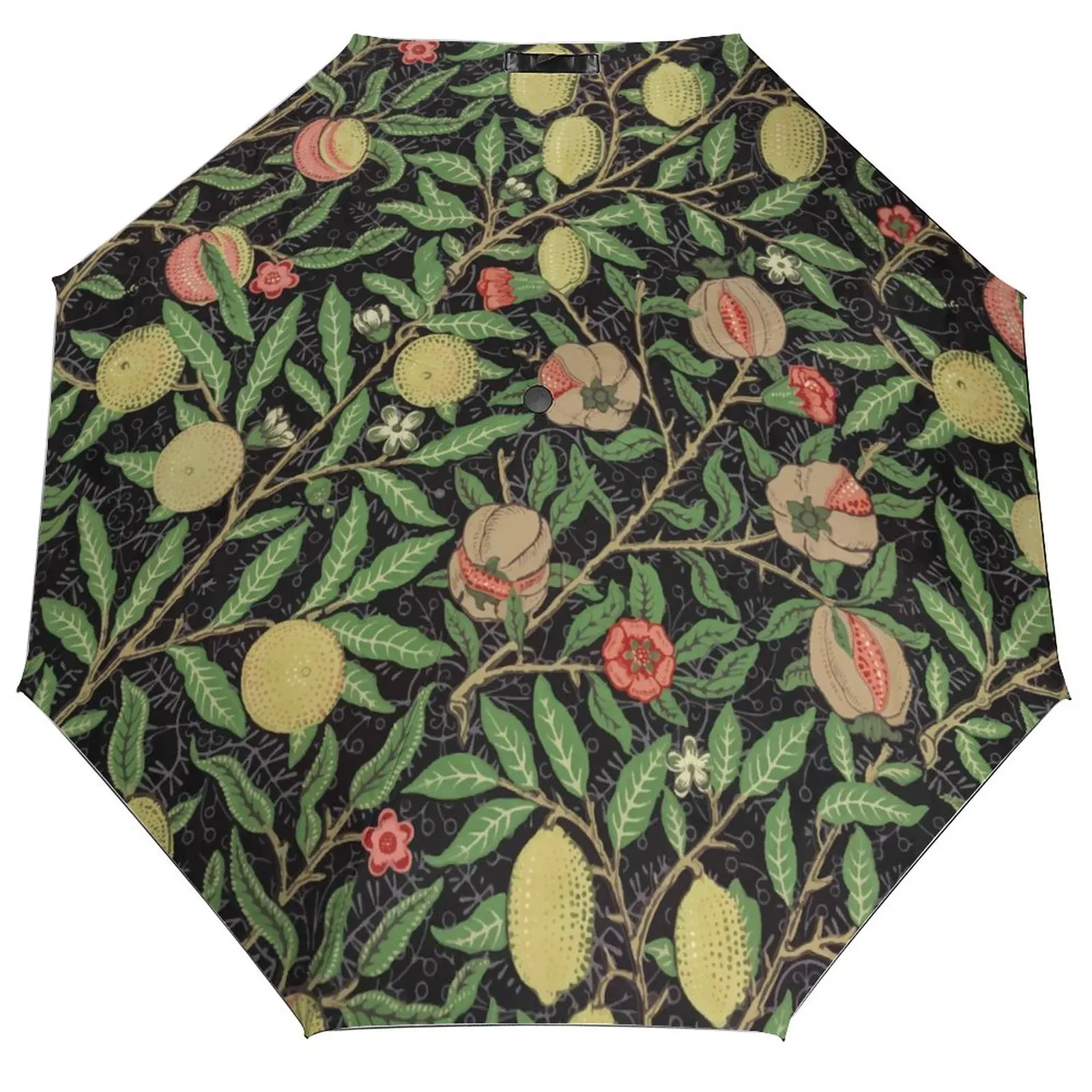 

Ветроустойчивый полностью автоматический зонт, винтажный Зонт с цветами граната, ветки, дождь, 3 складных зонта, дорожный автомобильный зонт