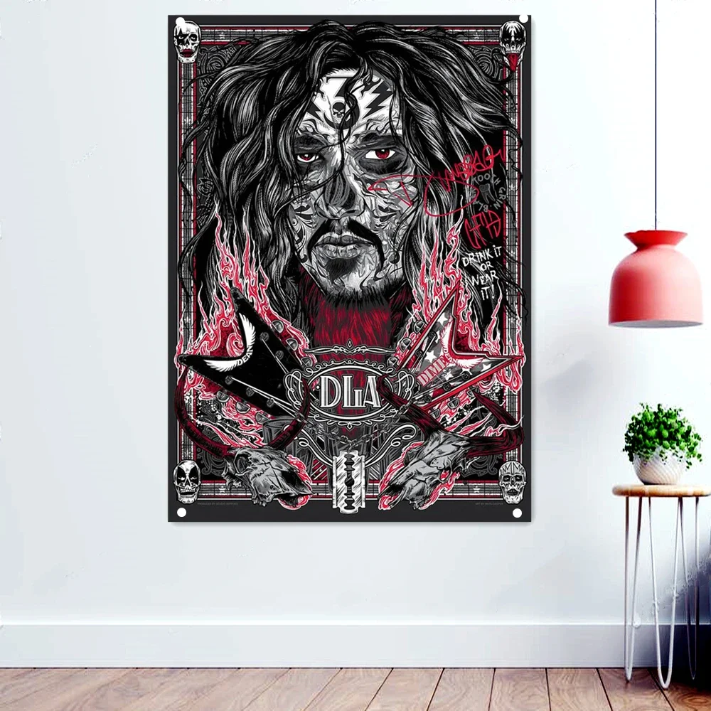 Темный металл баннеры для художника живопись подвесной флаг украшения стен Macabre