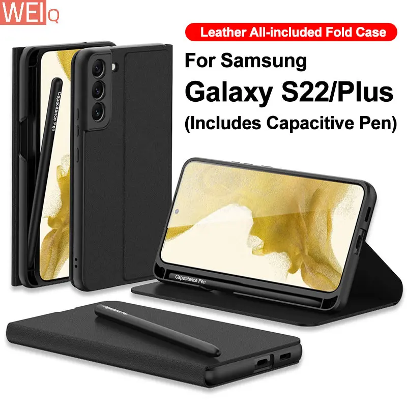 

GKK оригинальный кожаный флип-чехол для Samsung Galaxy S22 Plus, чехол в комплекте с емкостной ручкой, противоударный чехол для Samsung S22 Plus