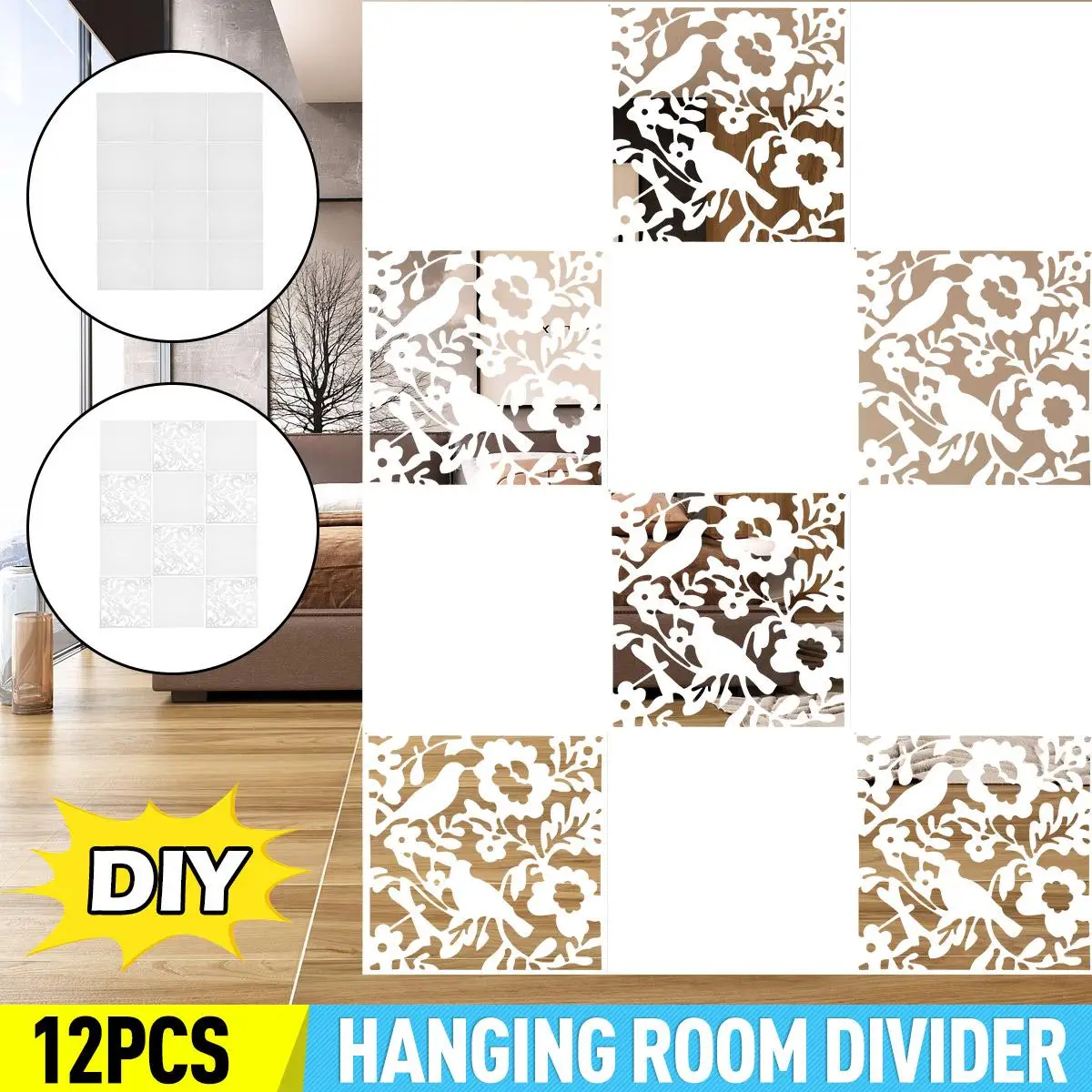 12 шт. для дома модная бабочка птица цветок подвесной экран перегородка комната