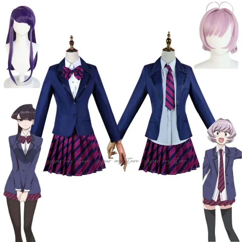 Komi Can't Communicate Shoko Osana Najimi Косплей Костюм Одежда Рубашка Галстук Короткий Парик