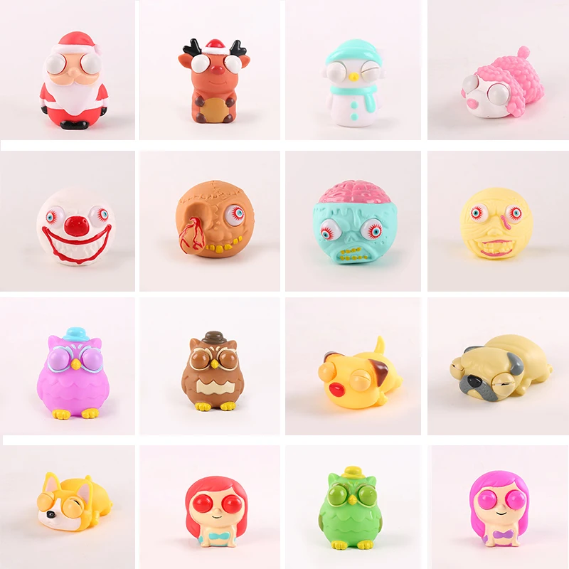 

Забавные мультяшные животные сжимаемые антистрессовые игрушки креативные игрушки с открытыми глазами кукла для снятия стресса игрушечная фигурка Русалка, сова, собака, Санта Лось