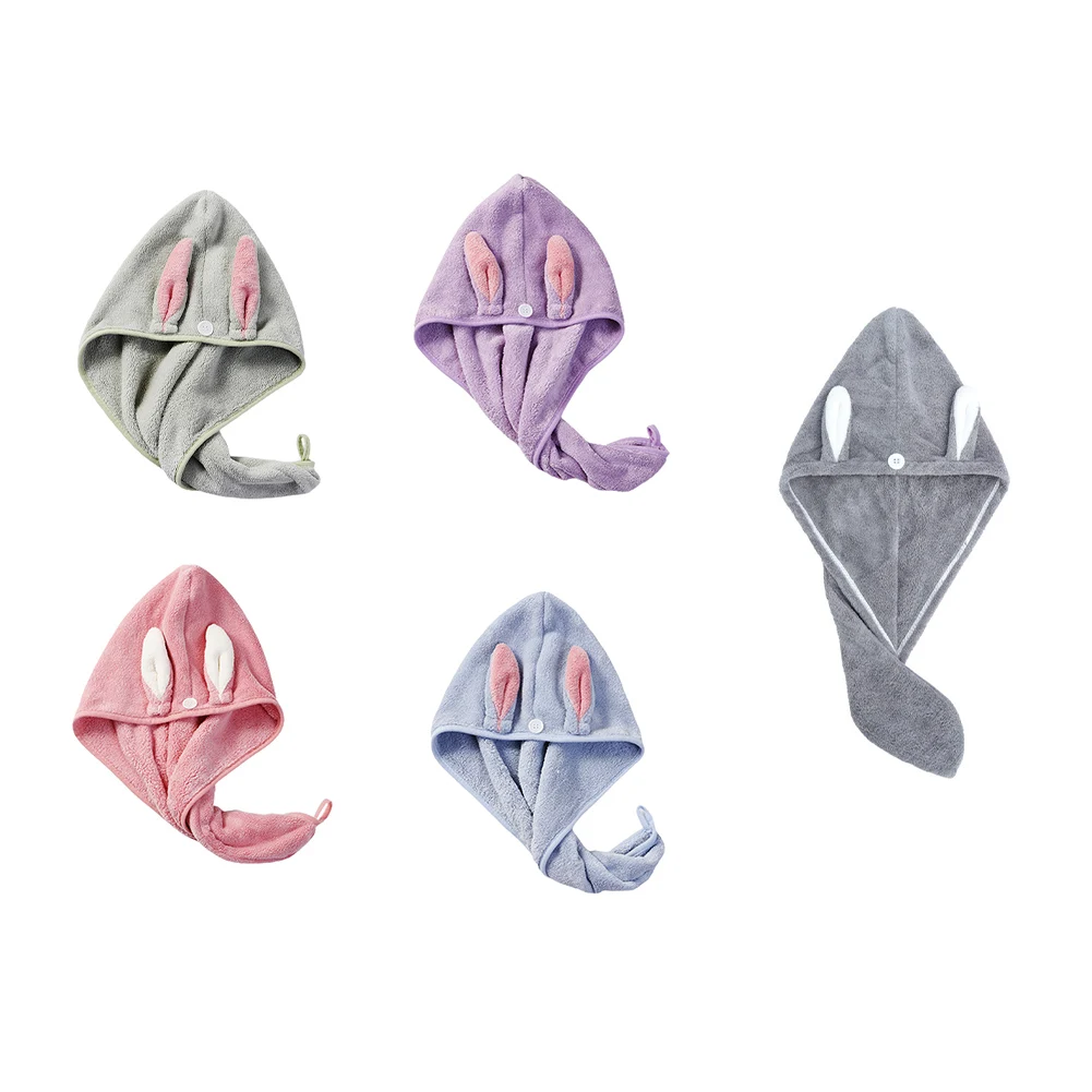 

Quick Drying Hair Towel Microfiber Shower Cap For Girl Bath Thicker Shower Long Curly Hair Cap Absorbent Drying Head Hair Towel