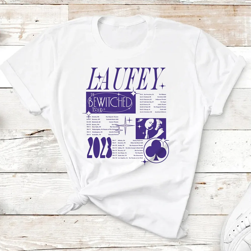 Laufey Топ для женщин Y2K аниме летняя футболка девушек уличная одежда