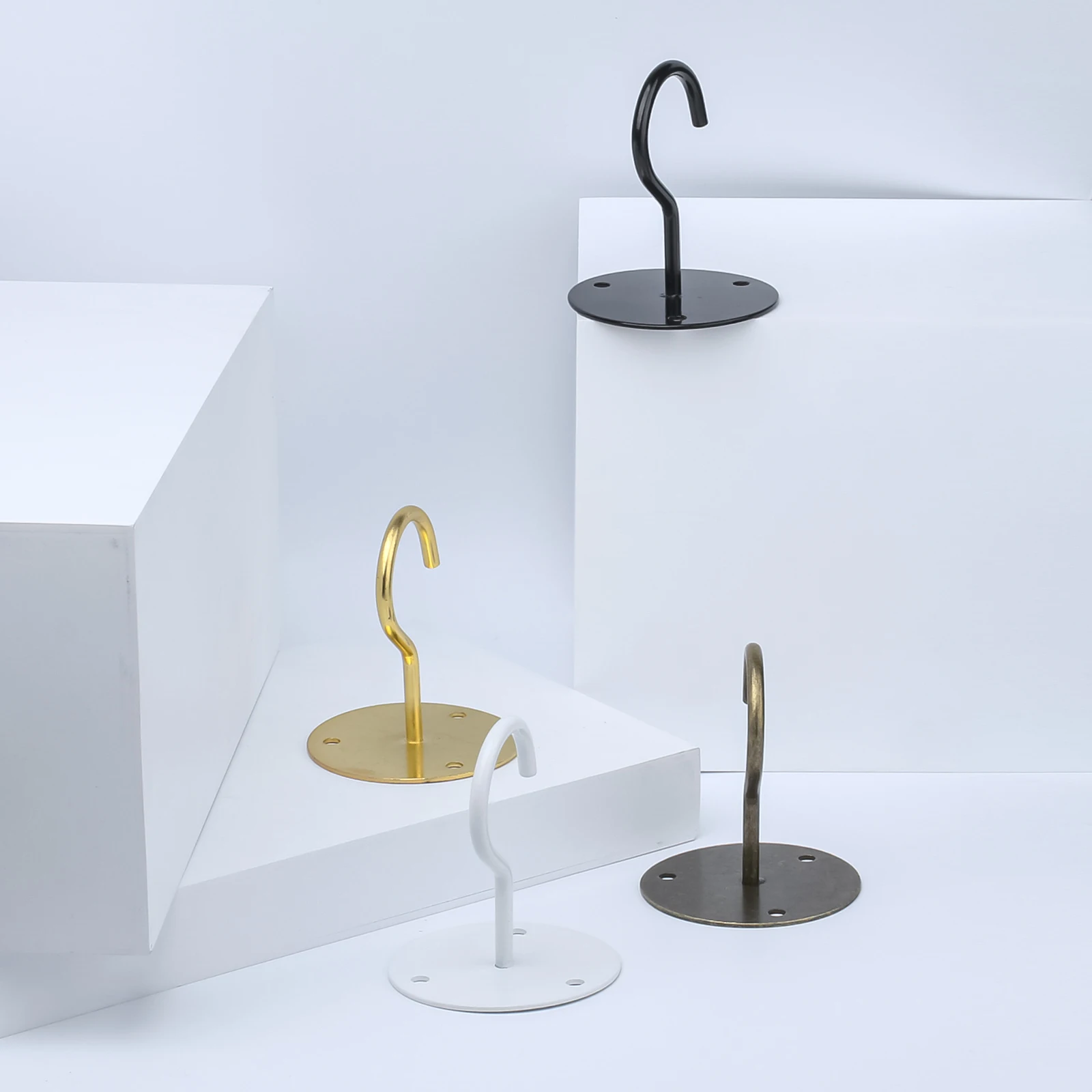 

Многофункциональные крючки для подвешивания растений, одежды и многого другого-черно-белые железные крючки для потолков, стен и балконов