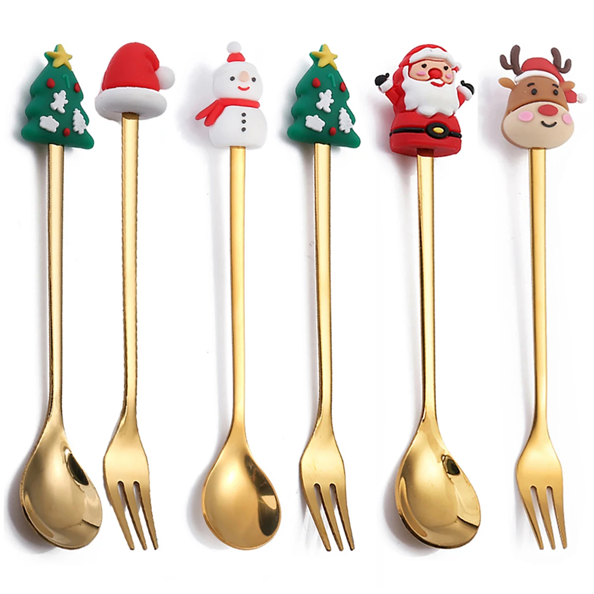 2 шт. снеговик рождественская елка вилка ложка набор столовых приборов