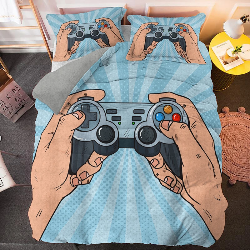 

Modern Technology Trends Gamer Bedding Set for Adult Kids Gamepad Comforter/ Duvet Cover Hippie Nordic Polyester Quilt Cover