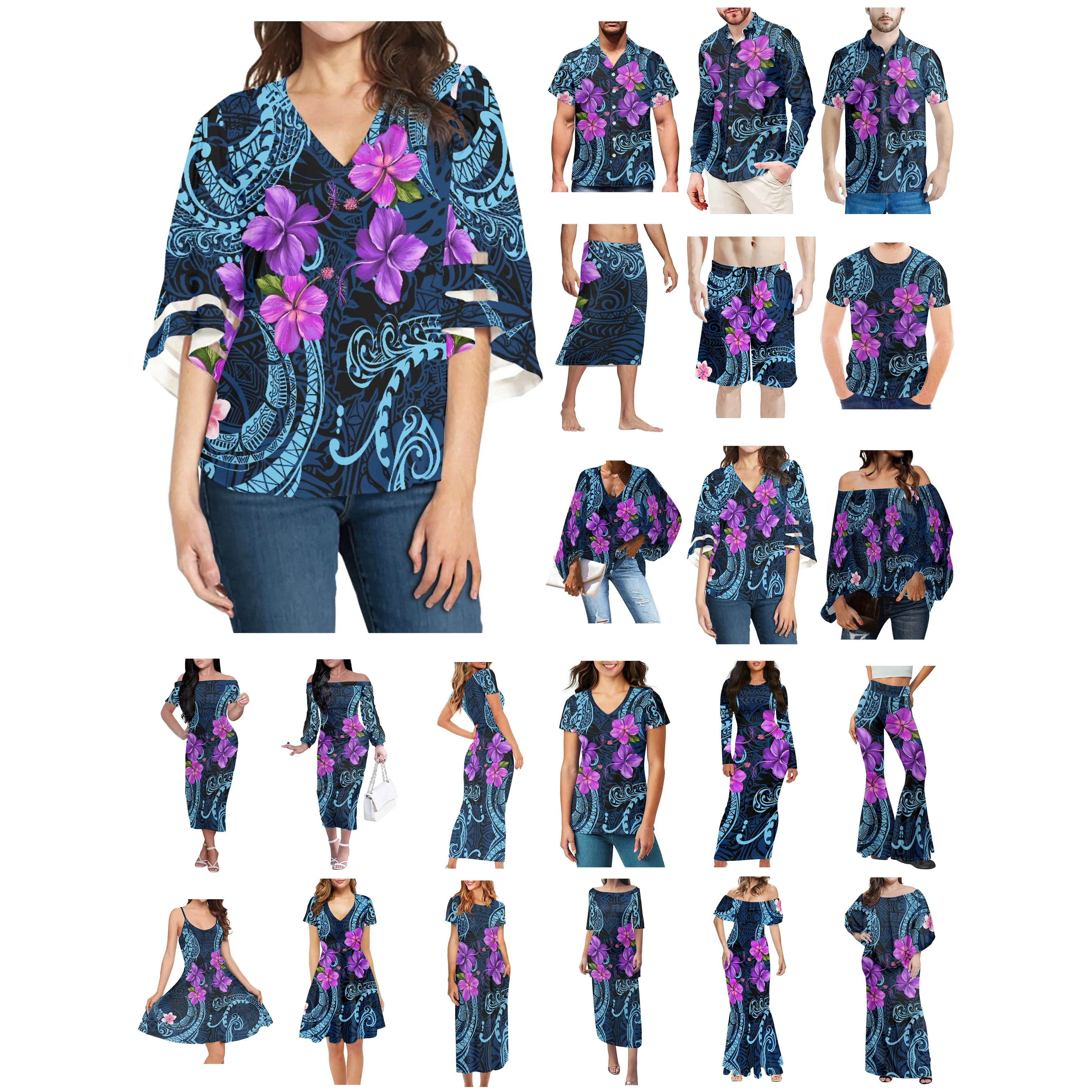 Полинезийский Тонга Гаваи Фиджи Гуам Самоа понпей племенные тату-принты одежда