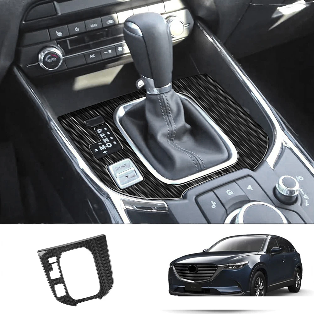 

RHD LHD для Mazda CX9 CX-9 2022 2023, черная щетка, переключатель подъема внутреннего окна, кнопка, панель, накладка, панель переключения передач, аксессуары