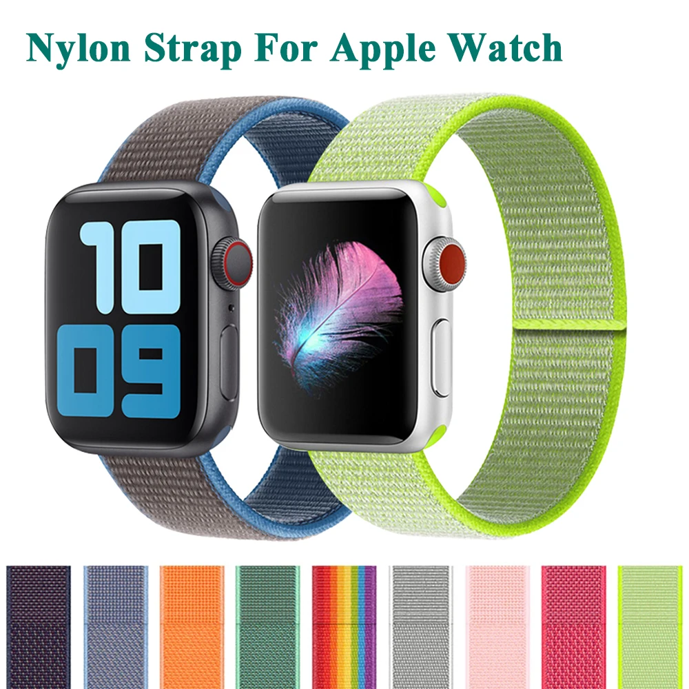 

Nylon Loop Strap For Apple Watch Band 38mm 42mm 40mm 44mm 41mm 45mm Smartwatch Strap For Bracelet iWatch Series 7 SE 6 5 4 3 2 1