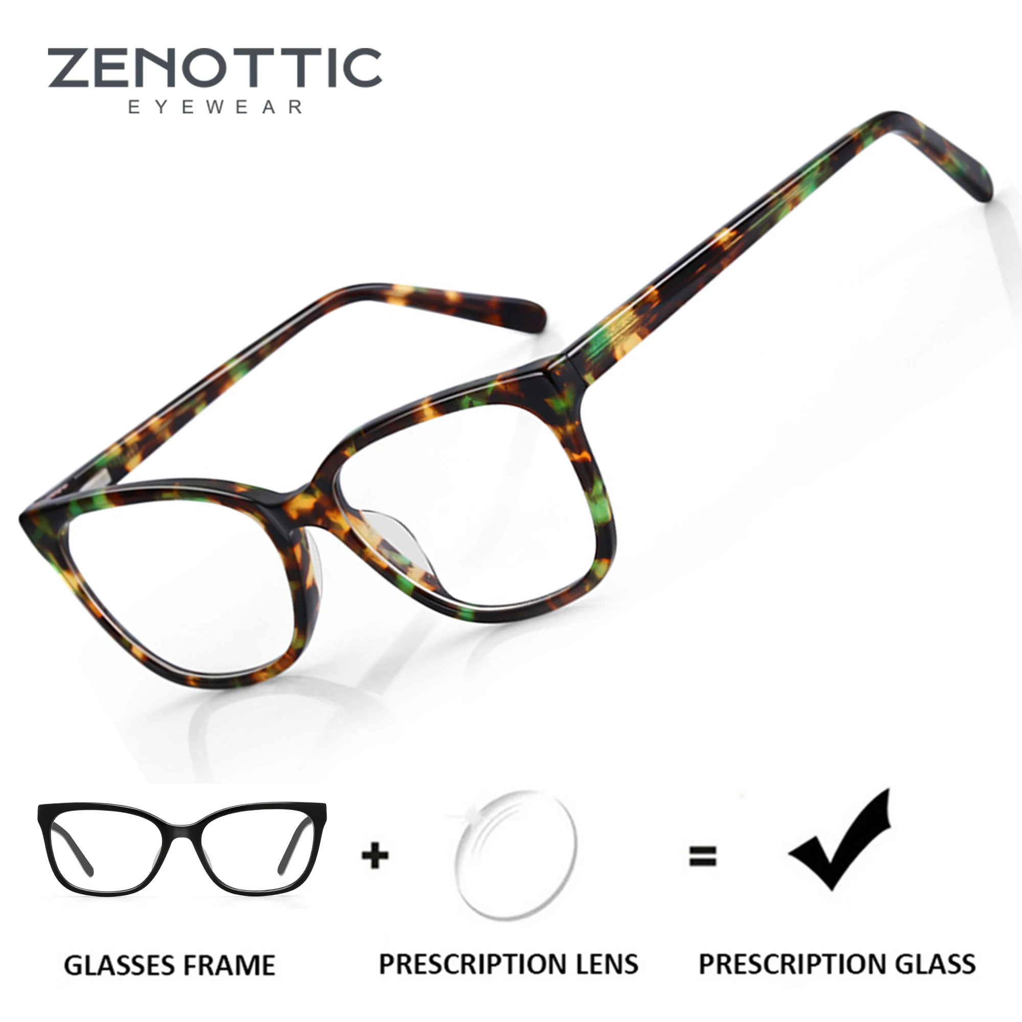 ZENOTTIC модные квадратные ацетатные очки по рецепту с защитой от синего