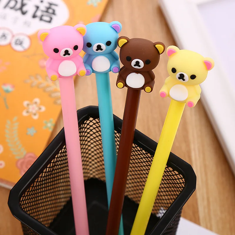 

20pcs Cartoon Gel Pens Stationery Creative White Belly Bear Study Exam Pens School Students Writing Office Signature Pen Gifts