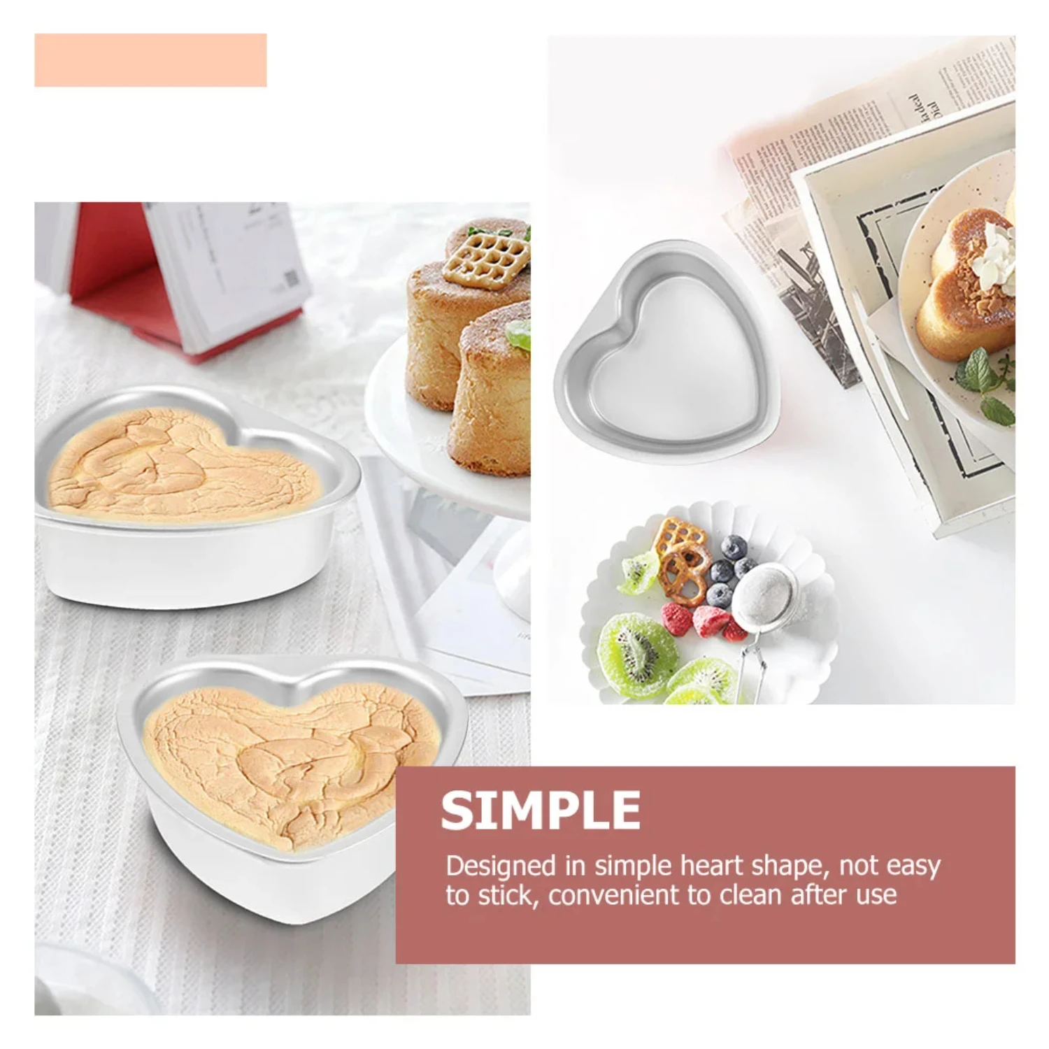 2 шт. форма для торта в форме сердца сковорода глубокой выпечки мини-формы духовки