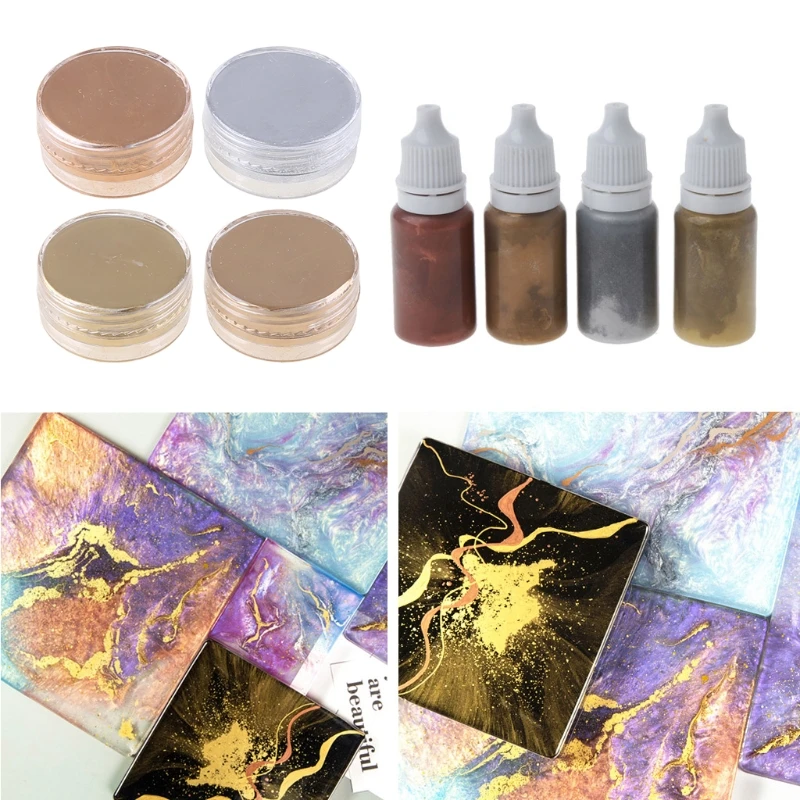 

Металлический порошок Brozne с золотыми жемчужинами, краситель из эпоксидной смолы, блестящий Мраморный металлический пигмент, краситель из с...