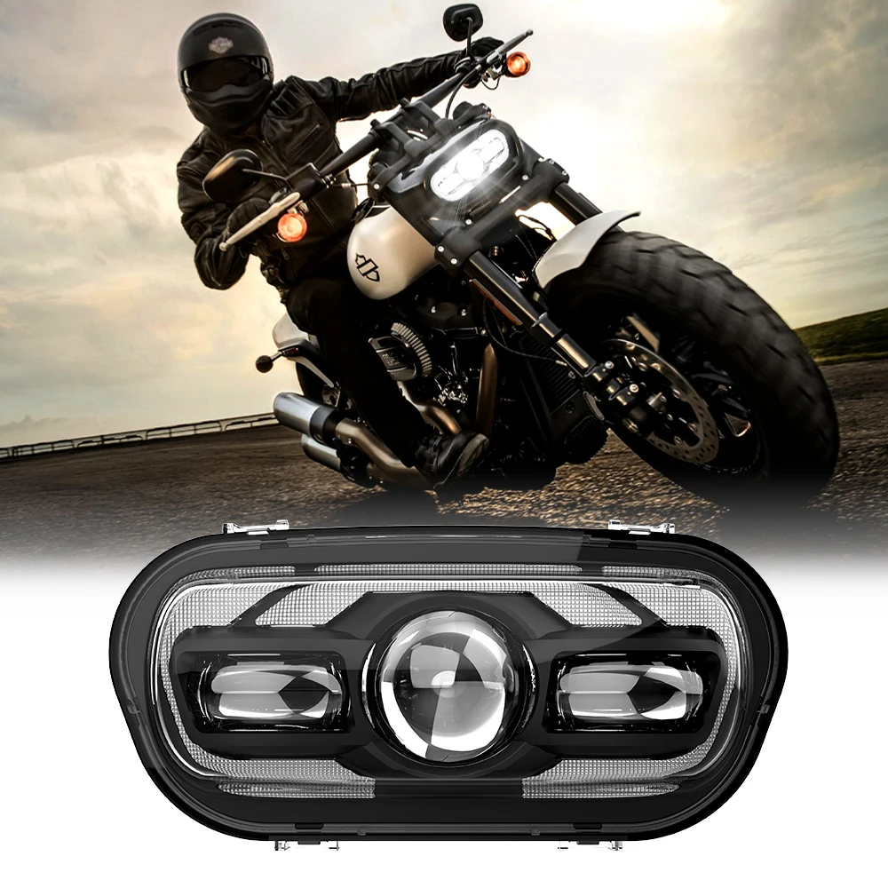 Фото Светодиодная фара 65 Вт для Fat Bob 2008-2019 квадратные фары Loyo Lights Hight Beamcustom №1