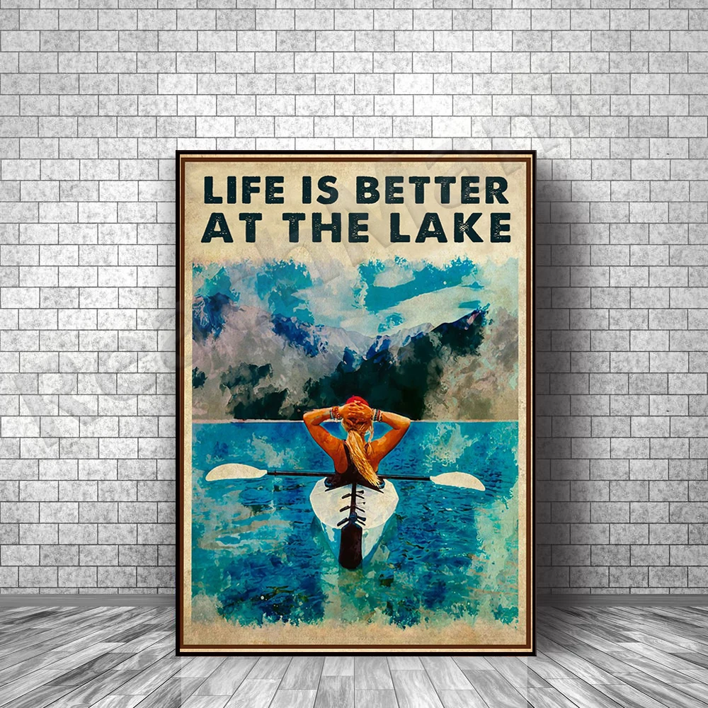 Ing Girl Poster, Gift For Water Sports Kayaking Lovers, Adventure Poster