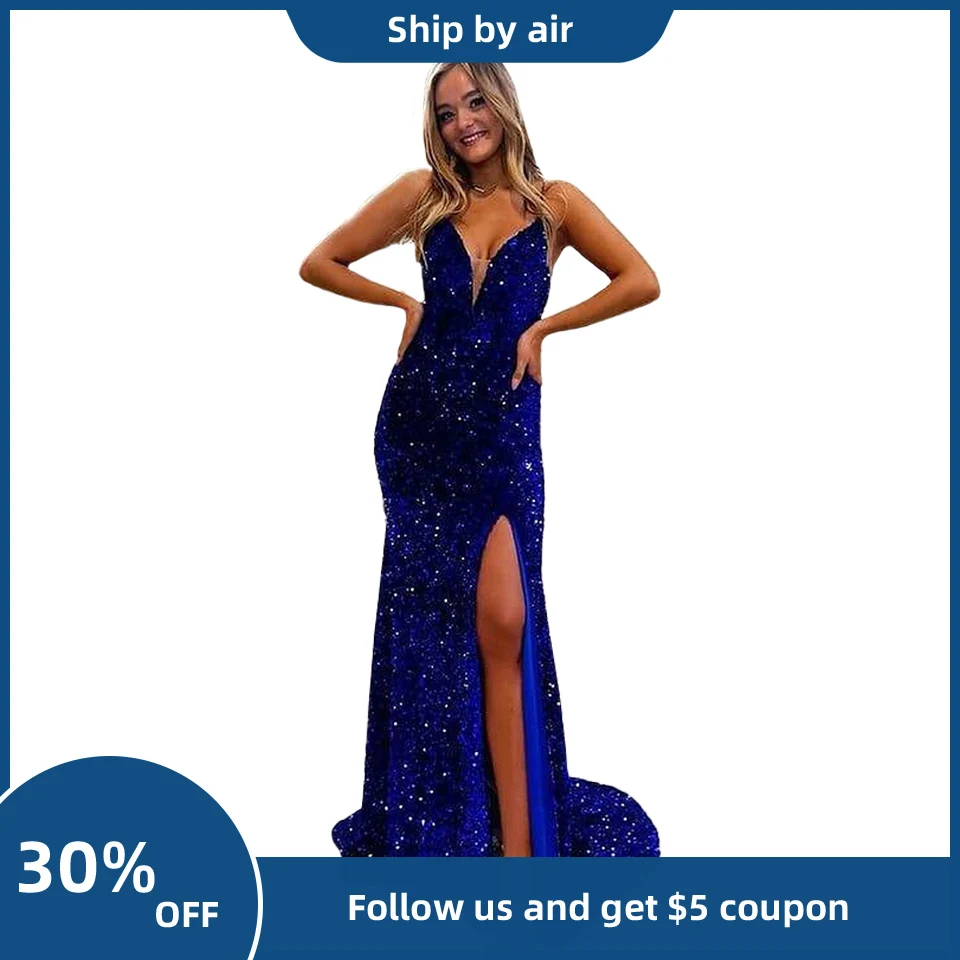 

Женское бархатное платье с V-образным вырезом и блестками