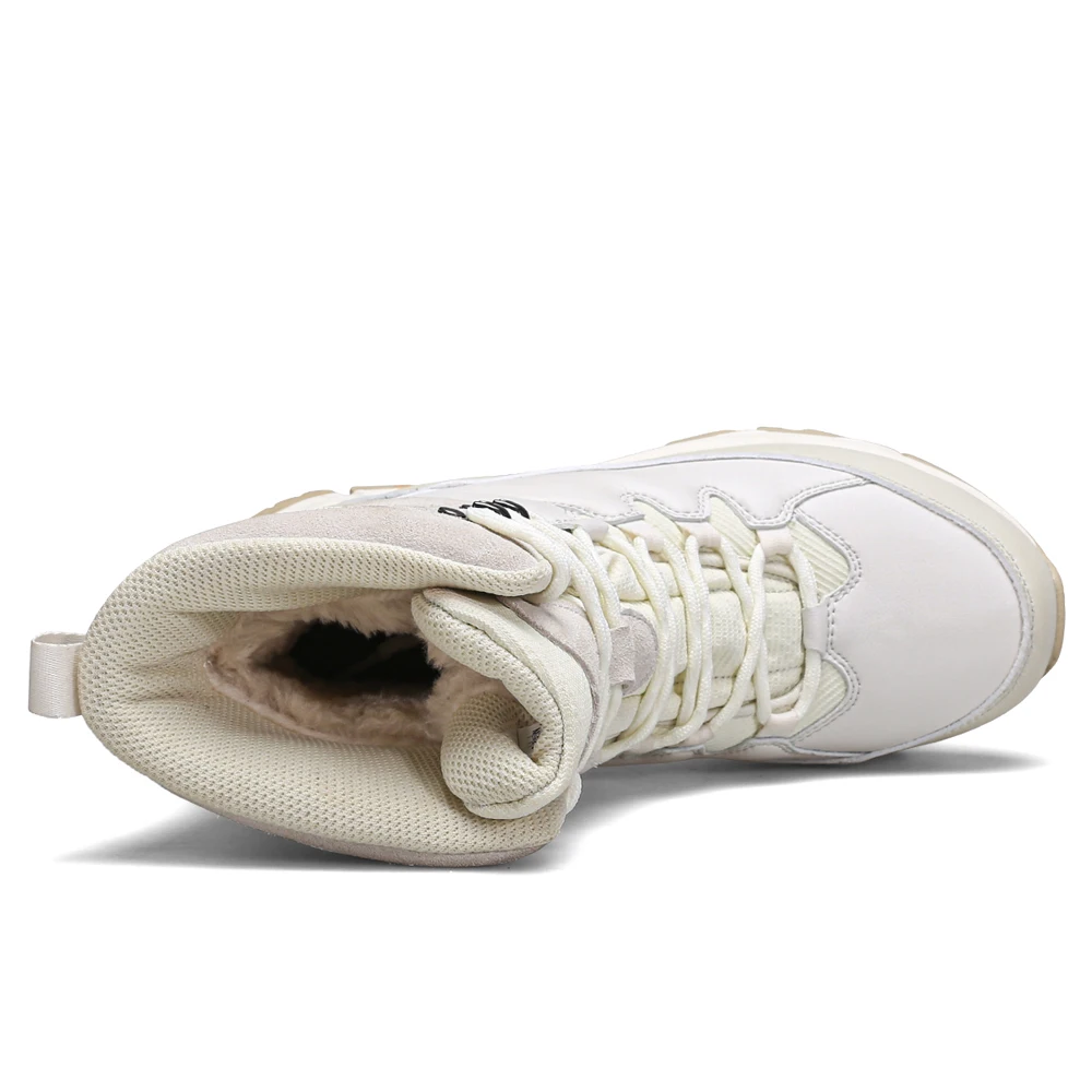 HUMTTO/зимние сапоги для женщин Уличная теплая обувь Белые ботильоны на платформе