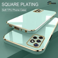 luxury square plating case for samsung galaxy s10 s20 fe s21 s22 plus ultra a32 a52 a22 a72 a82 5g a51 a71 4g soft tpu cover