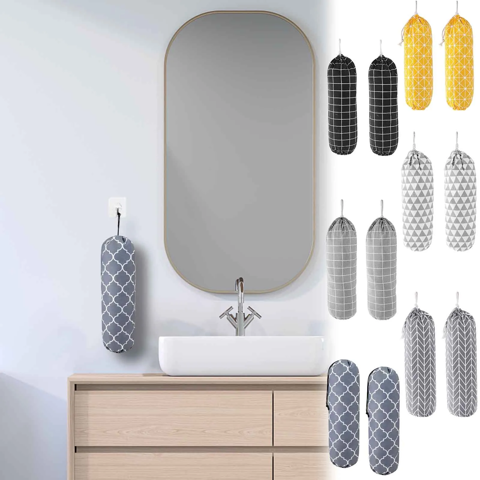 

Держатель для пластиковых пакетов, большой держатель для продуктовых пакетов, настенный органайзер для мусорных пластиковых пакетов, дисп...