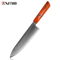xituo high quality 67 layer damascus stainless steel chef knife sharp cut meat fruit vegatable kitchen dedicated cooking tools