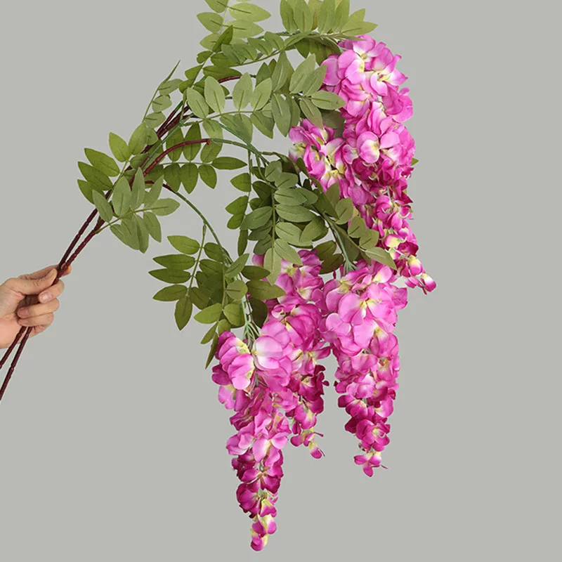 Настенная подвесная цветочная гирлянда из 3 веток растения ротанга свадебный фон