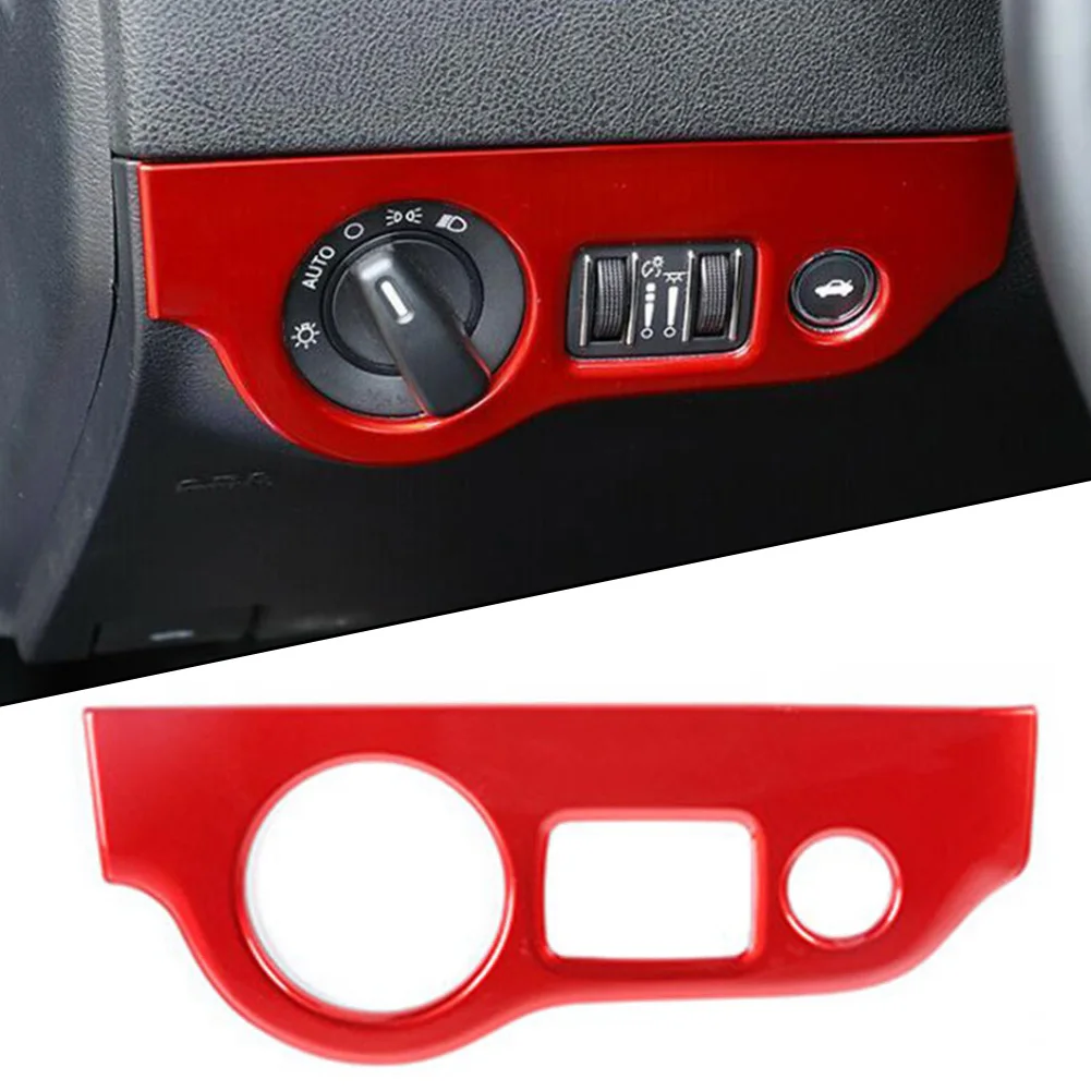 

Прочная декоративная наклейка, наклейка, аксессуары, крышка, рамка, запчасти для передней фары, красная кнопка переключателя для замены автомобиля