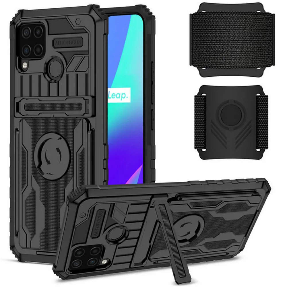 

Realme C25 2021 Shockproof Case for OPPO Realme C25 Luxury Case Bracket Watchband Protect Back Cover Realme C15 C 25S Fundas
