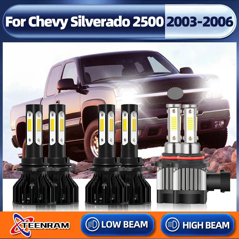 

60000LM LED Headlight 360W High Power Canbus 9005 9006 Turbo Lamp 6000K Car Light For Chevy Silverado 2500 2003 2004 2005 2006