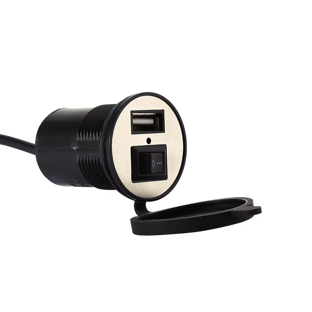 

USB Charger Car Motorcycle Adapter 12V With Switch Socket Plug Waterproof Motorbike Phone Charger Soporte Movil Motocicleta