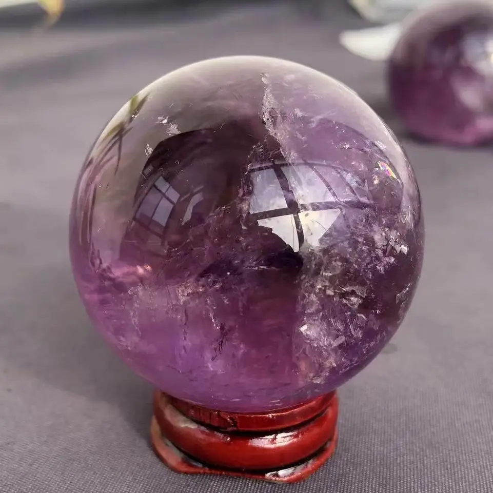 

Natural Dream Amethyst Ball Polished Globe Massaging Ball Reiki Healing Stone Home Decoration Exquisite Gifts Souvenirs Gift